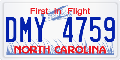 NC license plate DMY4759