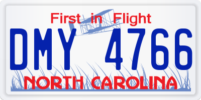 NC license plate DMY4766