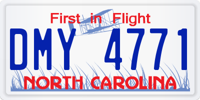 NC license plate DMY4771