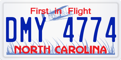 NC license plate DMY4774
