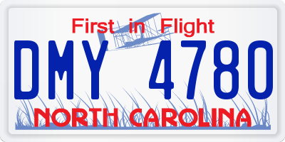 NC license plate DMY4780