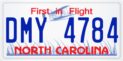 NC license plate DMY4784