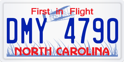 NC license plate DMY4790