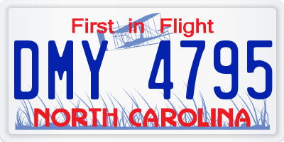 NC license plate DMY4795