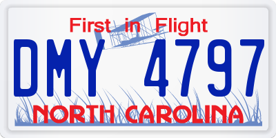 NC license plate DMY4797