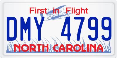 NC license plate DMY4799