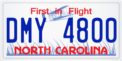 NC license plate DMY4800