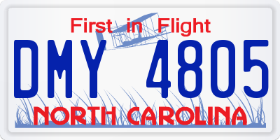 NC license plate DMY4805
