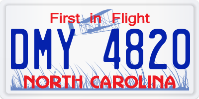 NC license plate DMY4820