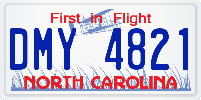 NC license plate DMY4821