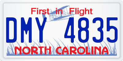 NC license plate DMY4835