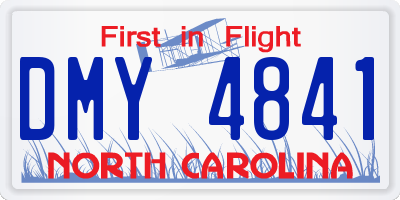 NC license plate DMY4841
