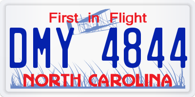 NC license plate DMY4844