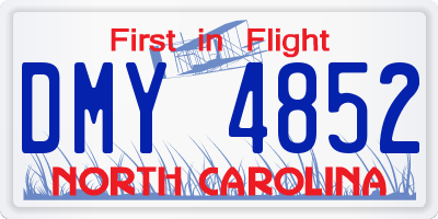 NC license plate DMY4852