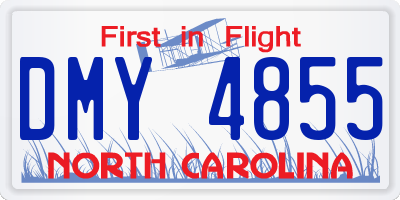 NC license plate DMY4855