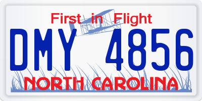 NC license plate DMY4856