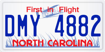 NC license plate DMY4882