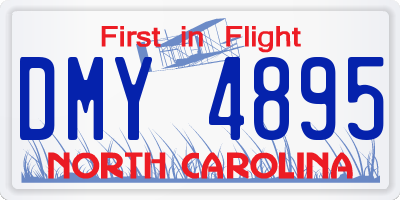 NC license plate DMY4895