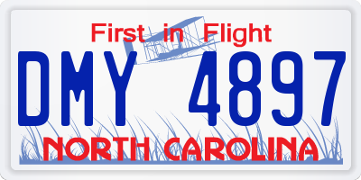 NC license plate DMY4897