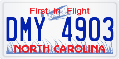 NC license plate DMY4903