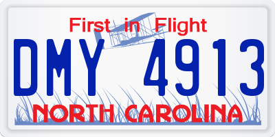 NC license plate DMY4913