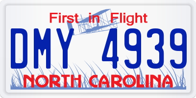 NC license plate DMY4939