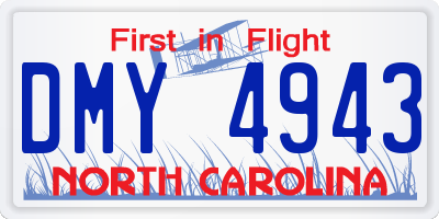 NC license plate DMY4943