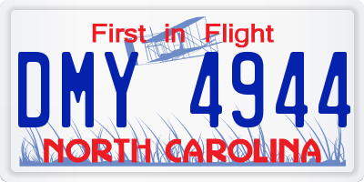 NC license plate DMY4944