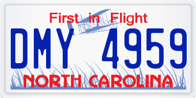 NC license plate DMY4959