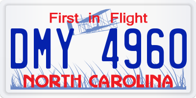 NC license plate DMY4960
