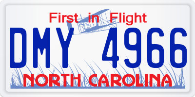 NC license plate DMY4966