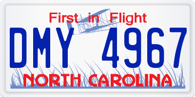 NC license plate DMY4967