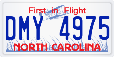 NC license plate DMY4975