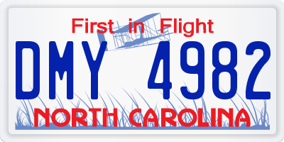 NC license plate DMY4982