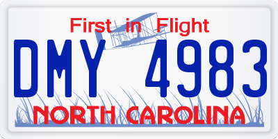 NC license plate DMY4983