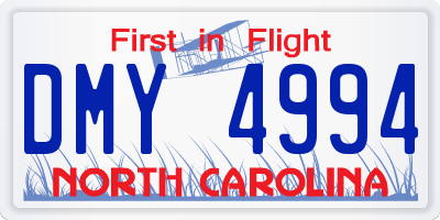 NC license plate DMY4994