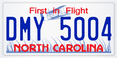 NC license plate DMY5004