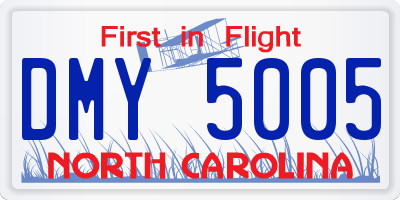 NC license plate DMY5005