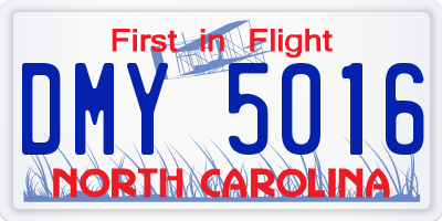 NC license plate DMY5016