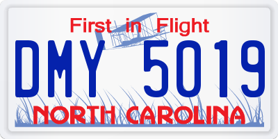 NC license plate DMY5019