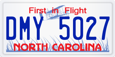 NC license plate DMY5027