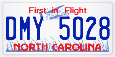 NC license plate DMY5028