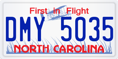 NC license plate DMY5035