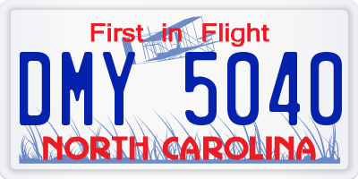 NC license plate DMY5040