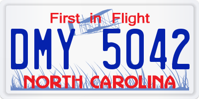 NC license plate DMY5042