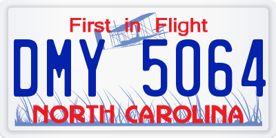 NC license plate DMY5064