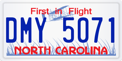 NC license plate DMY5071