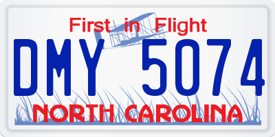 NC license plate DMY5074