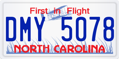 NC license plate DMY5078
