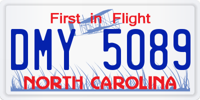 NC license plate DMY5089
